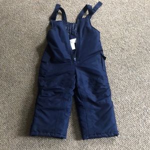 Navy blue bib snow pants